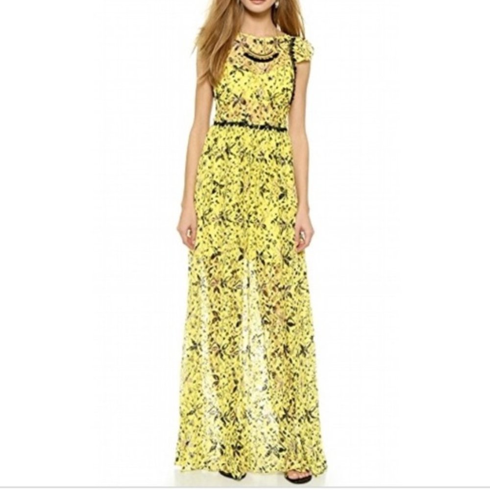Free People Yellow Cherry Blossom Maxi Dress